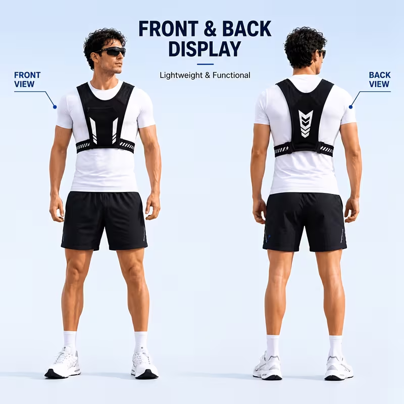 Running Gear Vest - CZHIYAO lichtgewicht hardloopvest met reflecterende strips