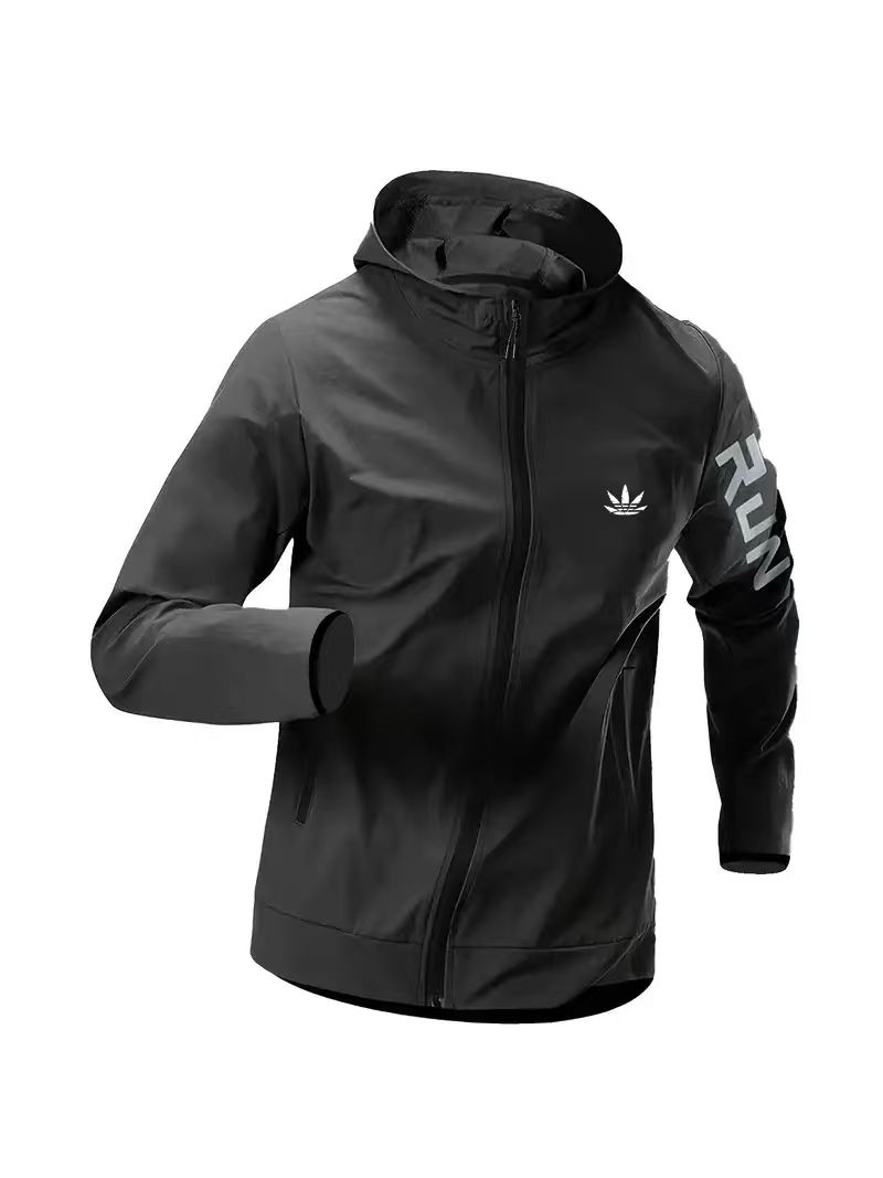 Running Gear Jacket - Heren windjack met capuchon, waterdicht, lichtgewicht,