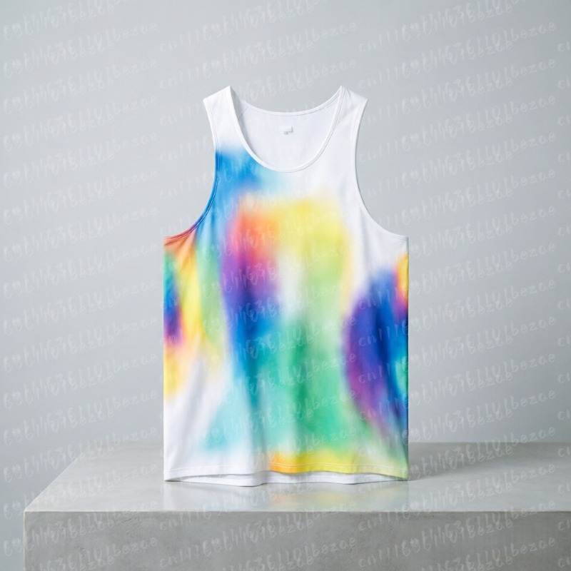 Running Gear Vest - Wave gestreept hardloopvest, ademend mesh sportshirt